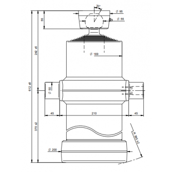 Teleskopski cilinder 6 stopenj 13 ton 2535 mm s kroglo 6023S